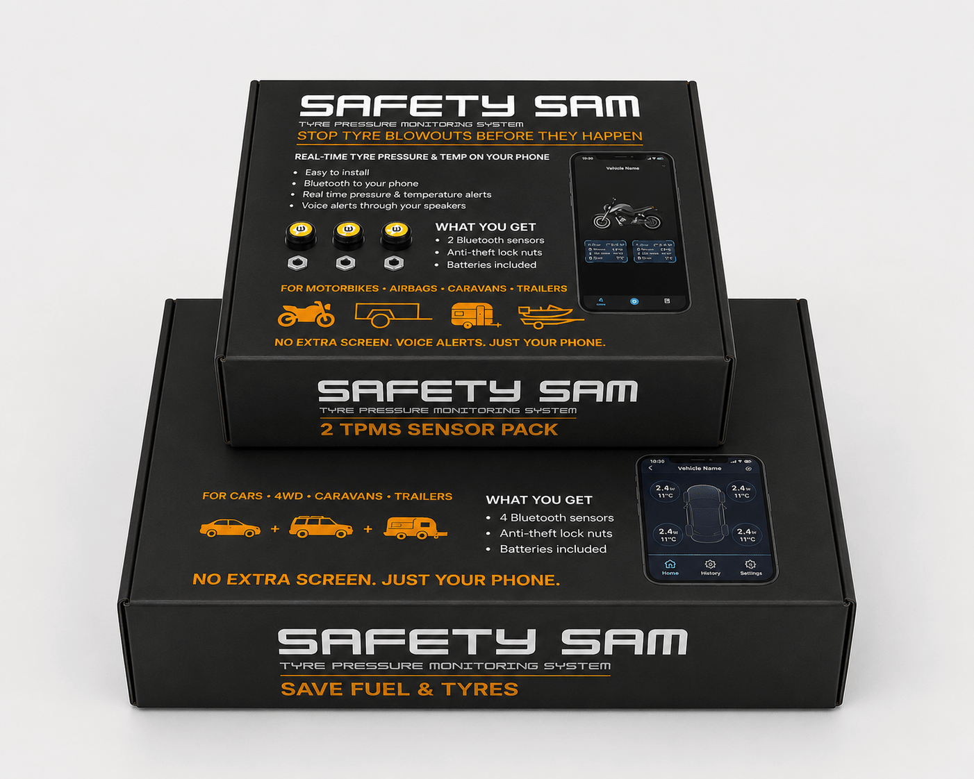 Tyre Pressure Monitoring System (TPMS) for Caravans, Trailers & 4WD - Safety Sam | Tyre Pressure Monitoring System