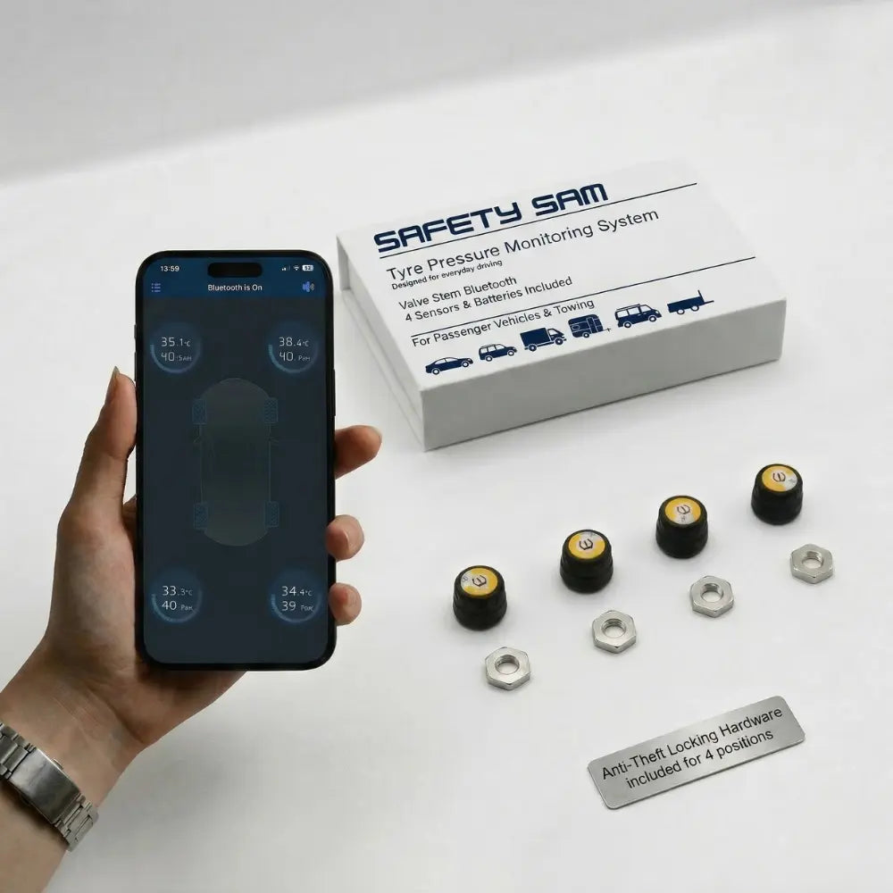 Tyre Pressure Monitoring System (TPMS) for Caravans, Trailers & 4WD - Safety Sam | Tyre Pressure Monitoring System
