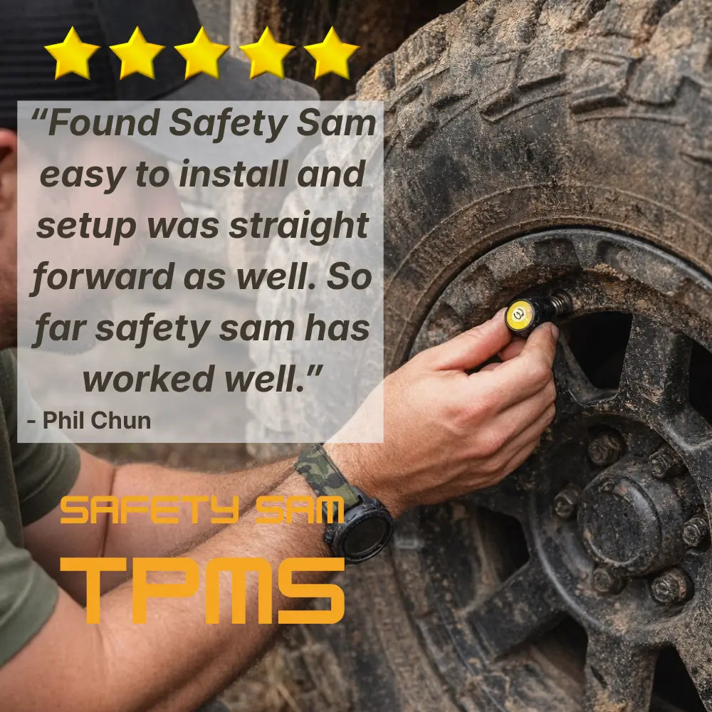 Tyre Pressure Monitoring System (TPMS) for Caravans, Trailers & 4WD - Safety Sam | Tyre Pressure Monitoring System