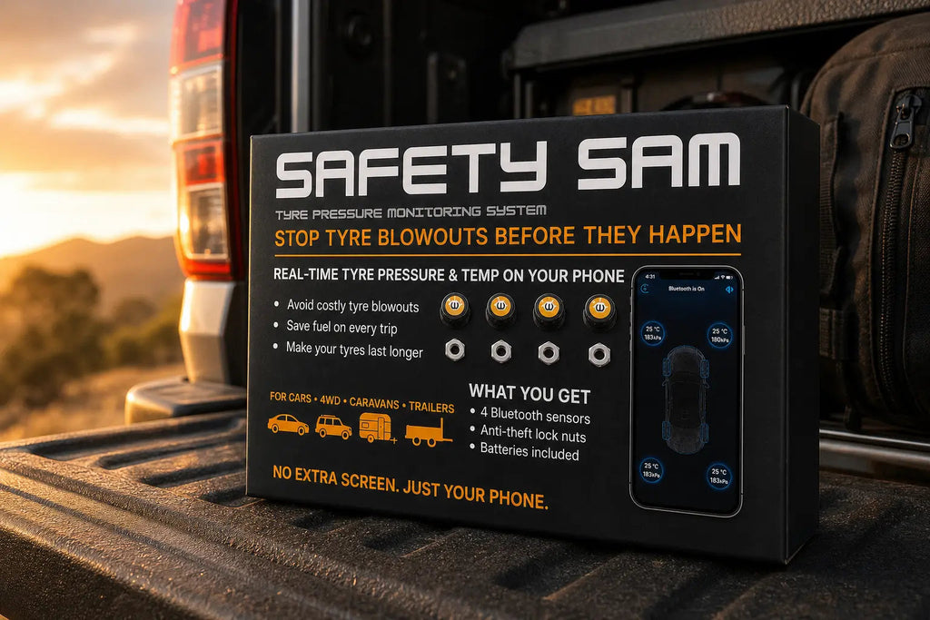 Tyre Pressure Monitoring System (TPMS) for Caravans, Trailers & 4WD - Safety Sam | Tyre Pressure Monitoring System