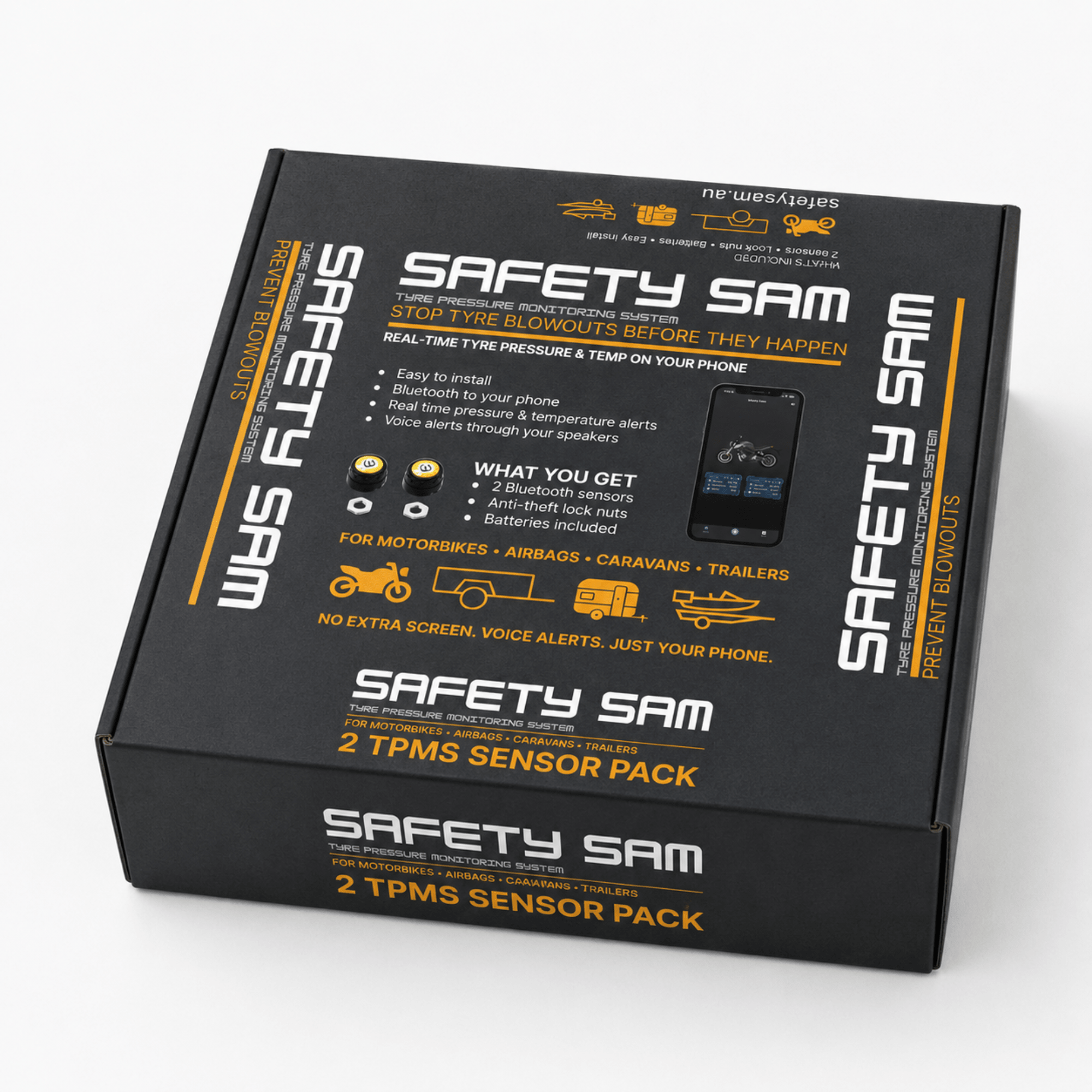 Tyre Pressure Monitoring System (TPMS) for Caravans, Trailers & 4WD - Safety Sam | Tyre Pressure Monitoring System