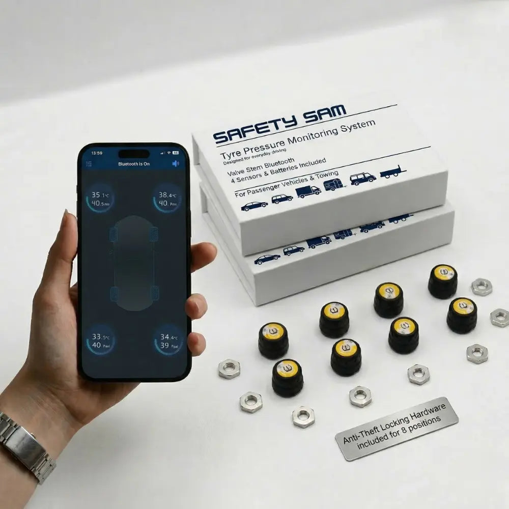 Tyre Pressure Monitoring System (TPMS) for Caravans, Trailers & 4WD - Safety Sam | Tyre Pressure Monitoring System